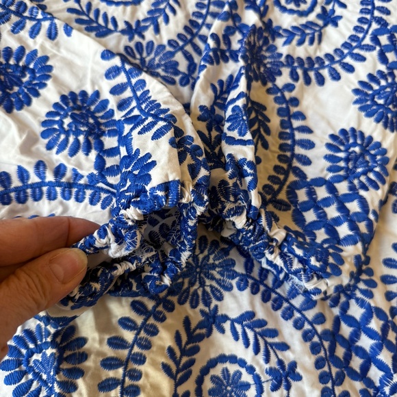 CONNIE ROBERSON DRESS SHIFT SPLIT NECK EMBROIDERED BOHEMIAN RESORT CRUISE XS - Picture 7 of 11